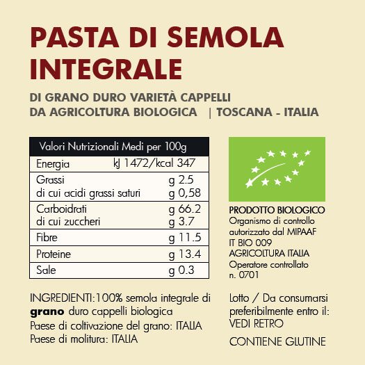 tracciabilita' del grano - etichetta