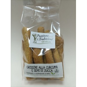 Grissini Integrali  Curcuma e semi di zucca - 150gr